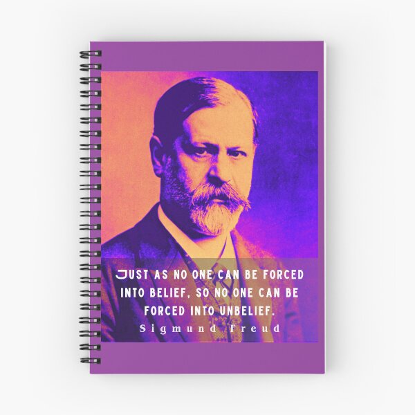 Item preview, Sigmund Freud portrait and quote: Just as no one can be forced into belief.... designed and sold by artbleed.