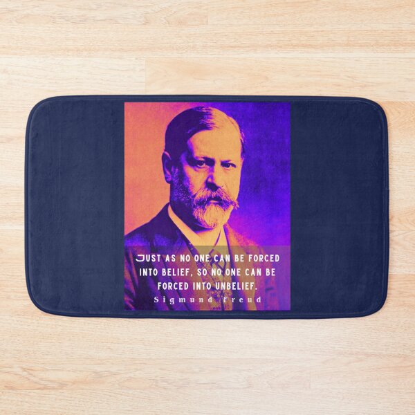 Item preview, Sigmund Freud portrait and quote: Just as no one can be forced into belief.... designed and sold by artbleed.