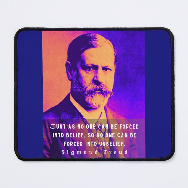 Item preview, Sigmund Freud portrait and quote: Just as no one can be forced into belief.... designed and sold by artbleed.