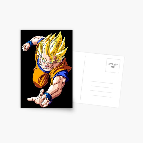 Goku - Blue Hair Super Saiyan Postcard for Sale by animelovah