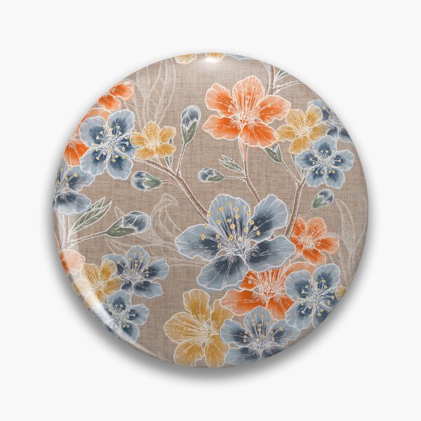 Item preview, New Romantic Watercolor floral pattern, linen texture designed and sold by Katj-A-Studio.