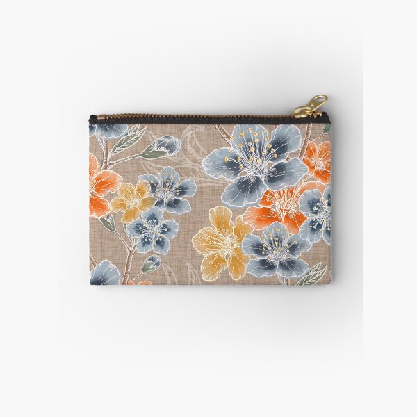 Item preview, New Romantic Watercolor floral pattern, linen texture designed and sold by Katj-A-Studio.