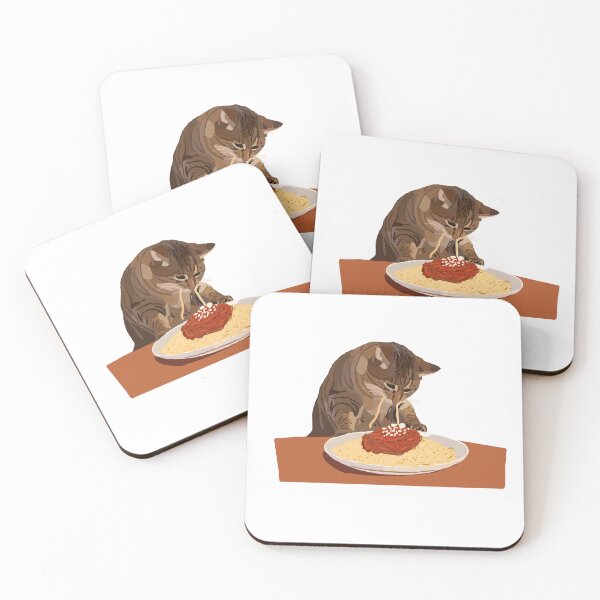 Item preview, Cat eating spaghetti - Icon designed and sold by jee532.