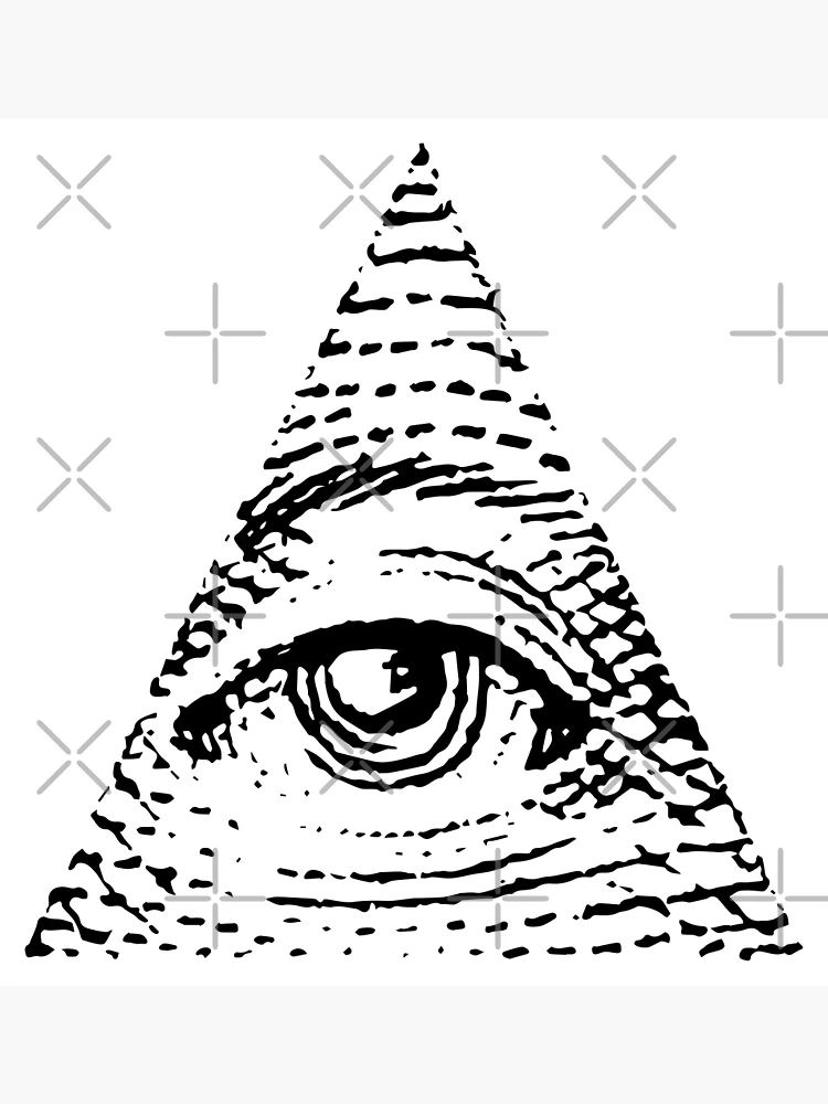 Illuminati Triangle Symbol white Poster for Sale by MortemMaker