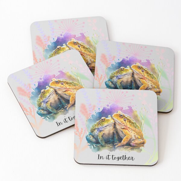 Item preview, Watercolor Frogs and Wild Flowers In it Together designed and sold by Birchmoss.