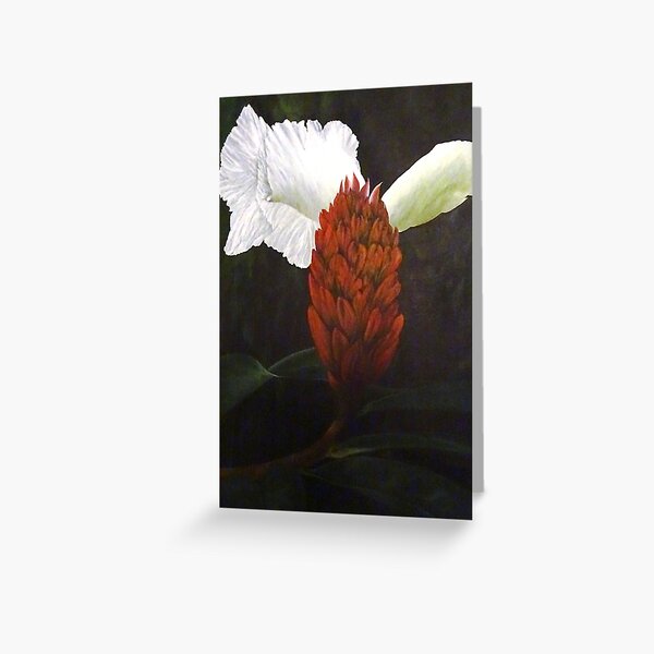 Vista previa del artículo con la obra «FLOR DE JENGIBRE DE CREPÉ PINTADA A MANO», diseñado y vendido por mymumsart.