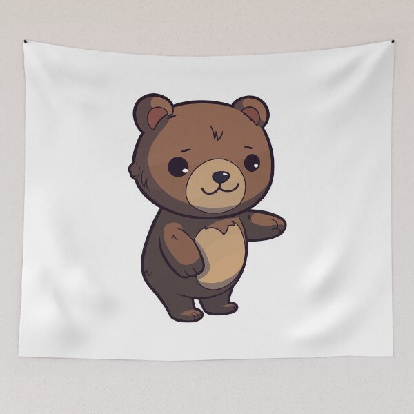 Item preview, Adorable & Cute Chibi Brown Bear  designed and sold by Lenkooo.