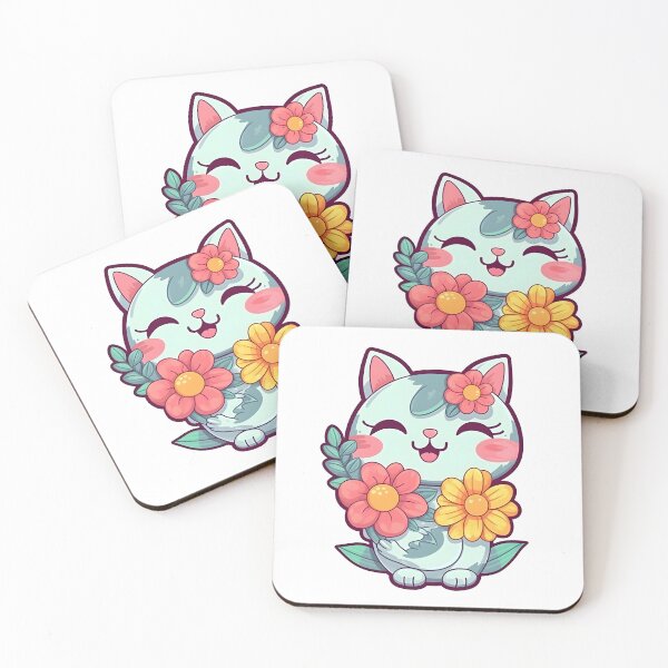 Item preview, Kitty with Flowers designed and sold by Zoondertt.