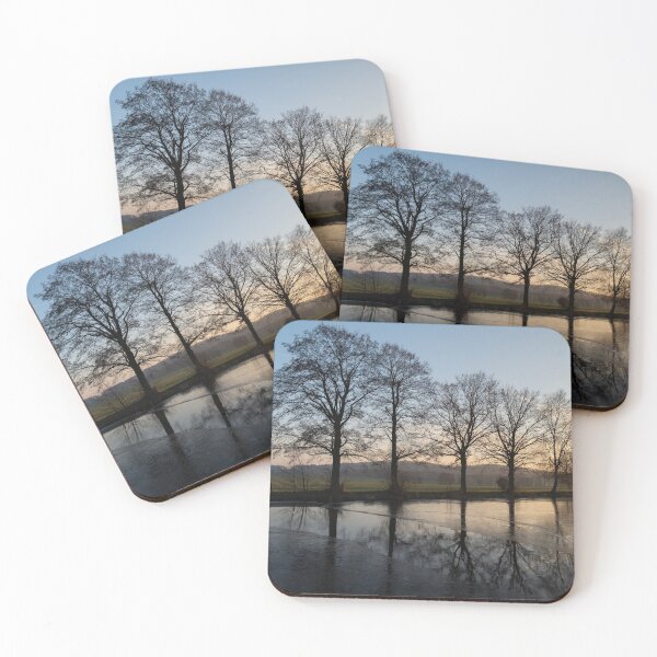 Item preview, Trees and their reflection in the evening light designed and sold by Heidemüllerin.