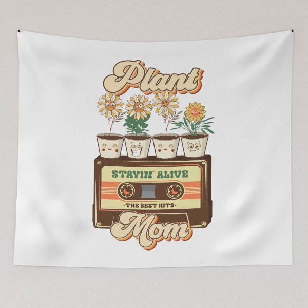 Item preview, Mothers day plant  lover groovy cassette Retro hippie mom designed and sold by HomeCoquette.