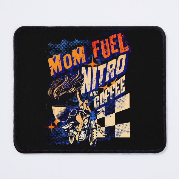 Item preview, Mom Fuel Nitro And Coffee Racing Caffeinated Coffee Drinker Caffeine Motorcycle Checker Flag Mama Mother Funny Cute  designed and sold by CarantinedChaos.