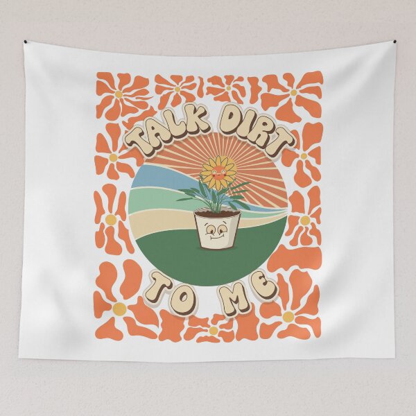 Item preview, Mothers day plant  lover groovy sarcastic funny saying Talk dirt to me designed and sold by HomeCoquette.