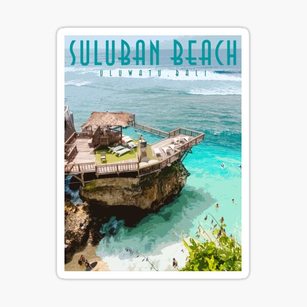 Aperçu de l'œuvre Autocollant de voyage Bali, Uluwatu Bali, voyage indonésien créée et vendue par MadeByEmilyLam.