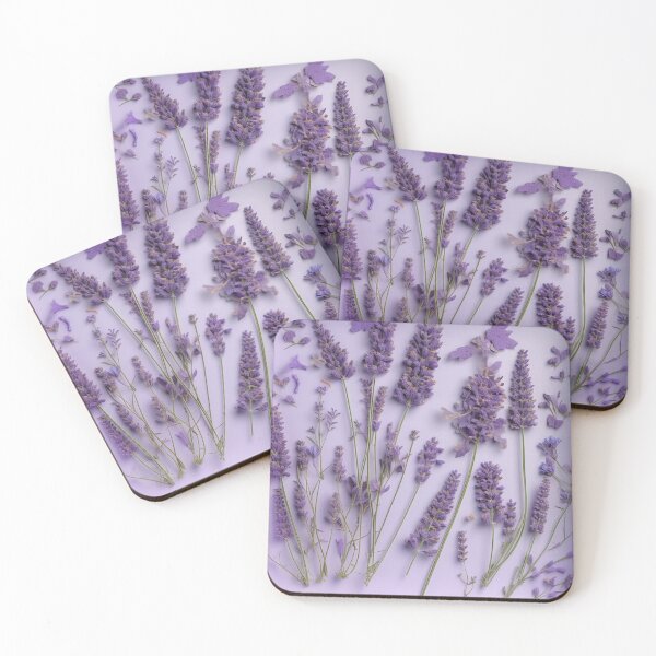 Item preview, Lavender Dreams: A Captivating Collage of Dried Blooms on a Purple Background designed and sold by EmeraldeaArt.