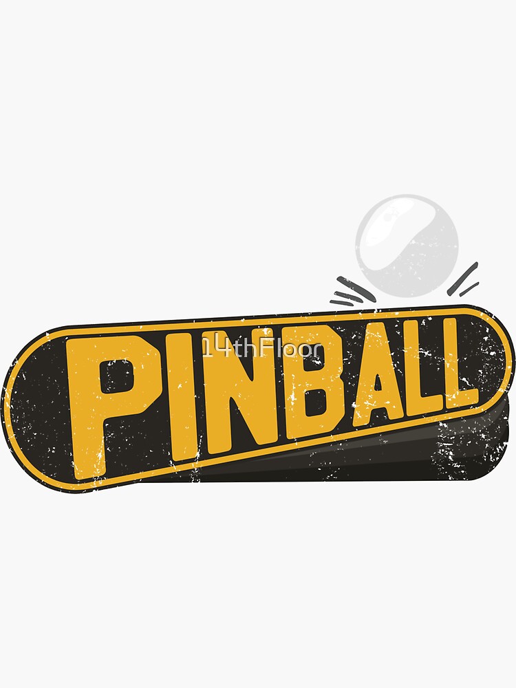 "Pinball Machine Flipper And Metal Ball Classic Retro" Sticker by 14thFloor Redbubble