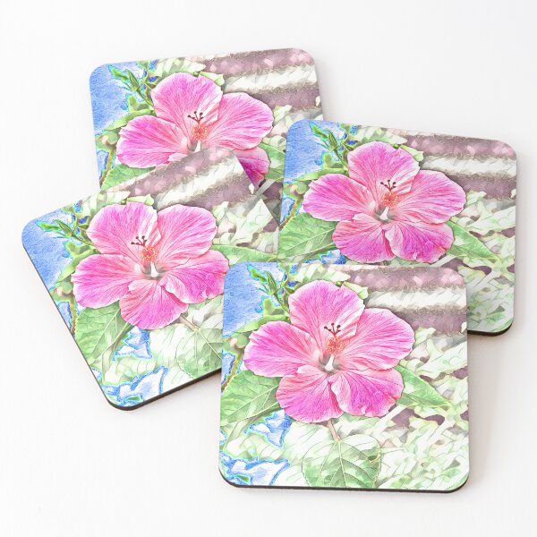 Item preview, Pink Hawaiian Hibiscus Digital Watercolor designed and sold by CommandoCrane.