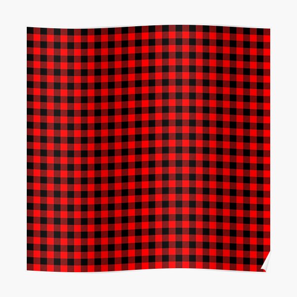 Mini Red And Black Country Buffalo Plaid Check Poster By Podartist