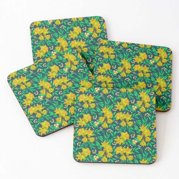 Item preview, Yellow Daffodil Flower - Blue designed and sold by JaselviiStudio.