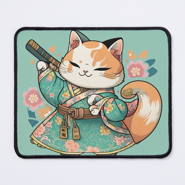 Item preview, Cat in Kimono designed and sold by Graphoteka.