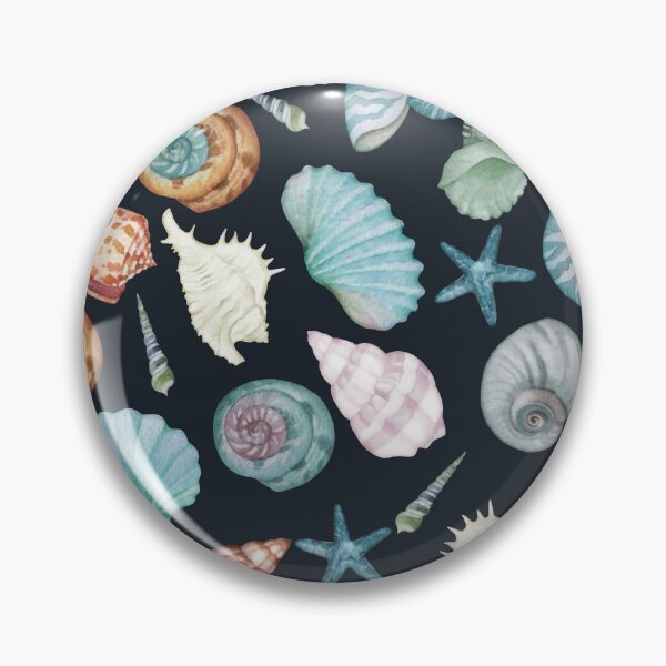 Item preview, Watercolor seashells with black background designed and sold by TenderSoar.