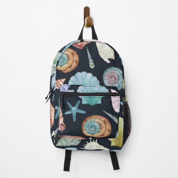 Item preview, Watercolor seashells with black background designed and sold by TenderSoar.