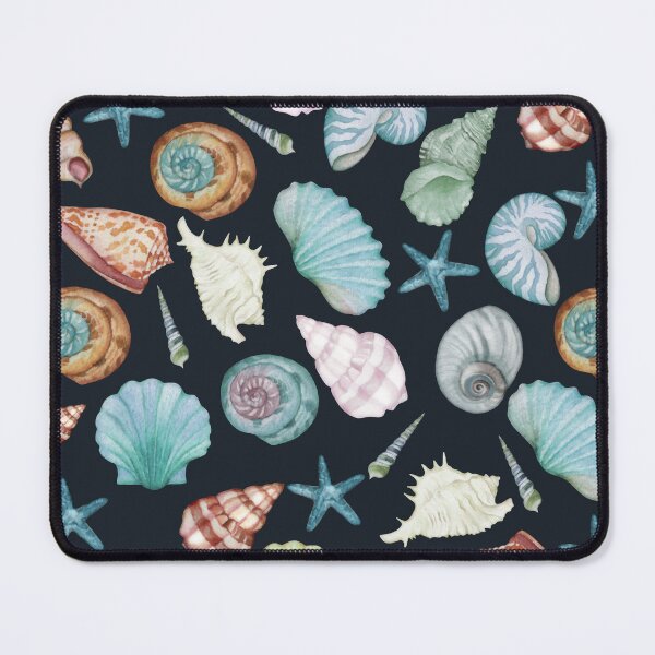 Item preview, Watercolor seashells with black background designed and sold by TenderSoar.