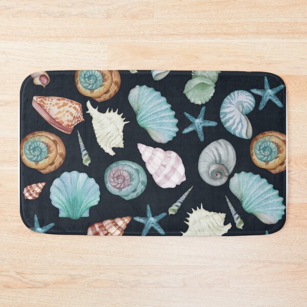 Item preview, Watercolor seashells with black background designed and sold by TenderSoar.