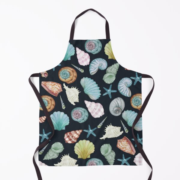 Item preview, Watercolor seashells with black background designed and sold by TenderSoar.