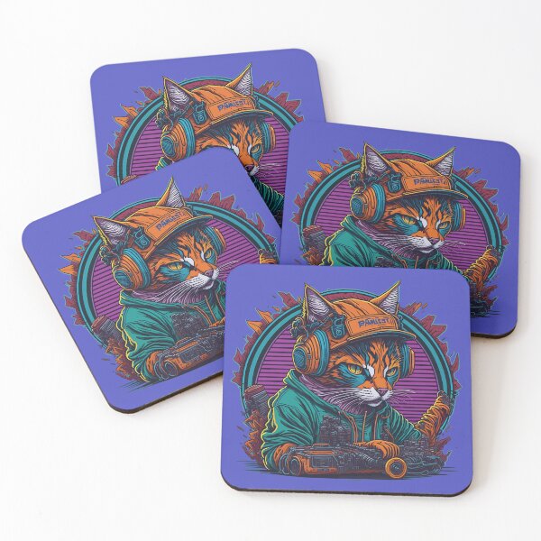 Item preview, Cat Rapper w/ Headphones designed and sold by FiaFiaPress.