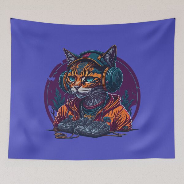 Item preview, Cat Rapper 2 w/ Headphones designed and sold by FiaFiaPress.