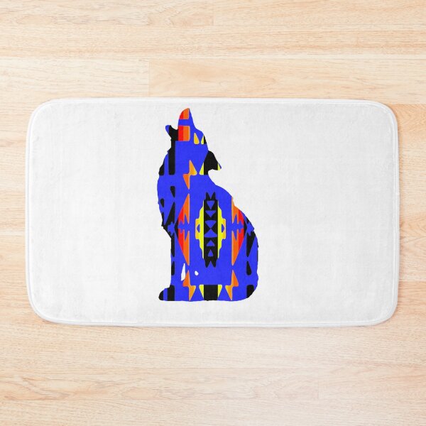Item preview, Blue / Fire Colors / Black Native Print Wolf designed and sold by JMWCD.
