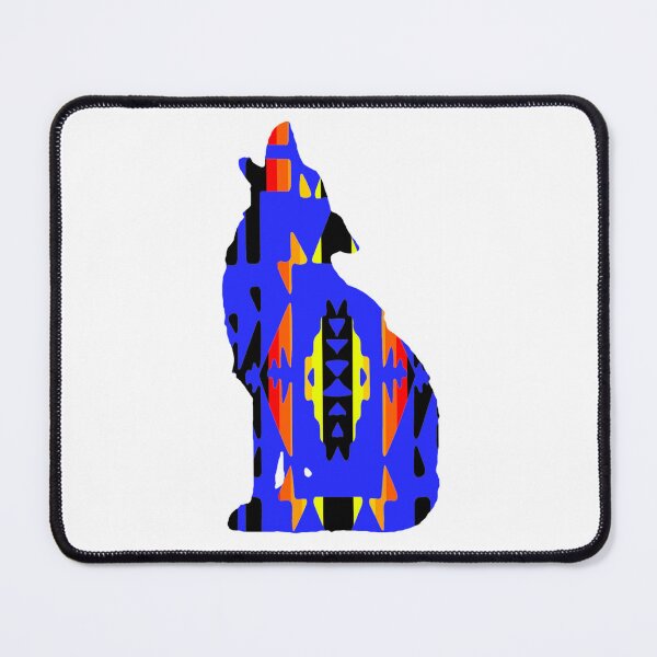 Item preview, Blue / Fire Colors / Black Native Print Wolf designed and sold by JMWCD.