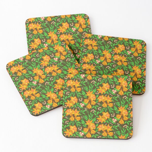 Item preview, Orange Daffodil Flower - Brown designed and sold by JaselviiStudio.