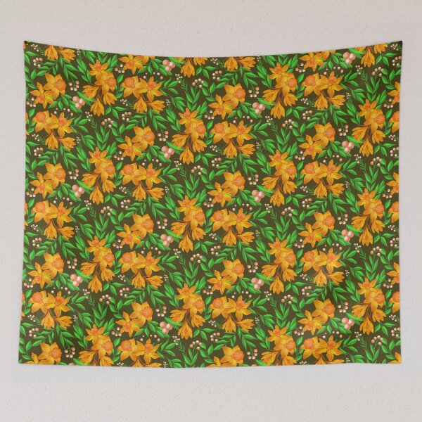 Item preview, Orange Daffodil Flower - Brown designed and sold by JaselviiStudio.