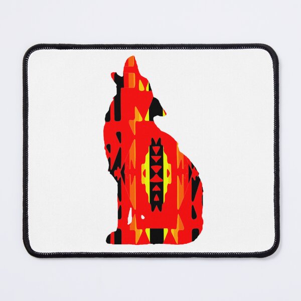 Item preview, Red / Fire Colors / Black Native Print Wolf designed and sold by JMWCD.