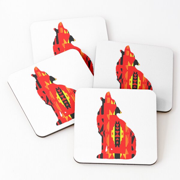 Item preview, Red / Fire Colors / Black Native Print Wolf designed and sold by JMWCD.