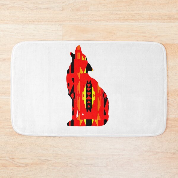 Item preview, Red / Fire Colors / Black Native Print Wolf designed and sold by JMWCD.