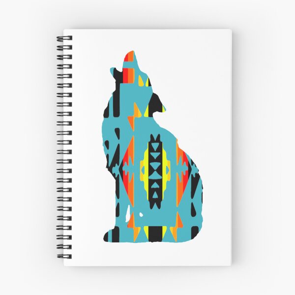 Item preview, Turquoise / Fire Colors / Black Native Print Wolf designed and sold by JMWCD.