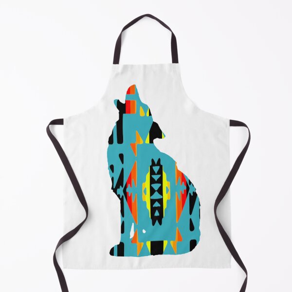 Item preview, Turquoise / Fire Colors / Black Native Print Wolf designed and sold by JMWCD.