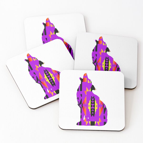 Item preview, Purple / Fire Colors / Black Native Print Wolf designed and sold by JMWCD.