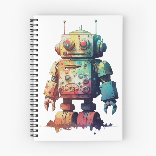 Aperçu de l'œuvre Robot Vintage Aquarelle créée et vendue par SharpCookie.