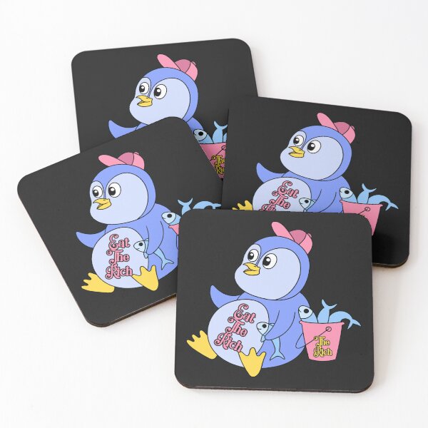 Item preview, Eat The Rich Funny Chubby Penguin Eating Fish designed and sold by JoyOfHopeStore.