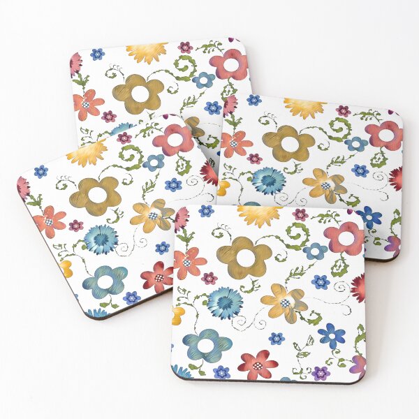 Item preview, colourful doodle flowers  designed and sold by Inktown.