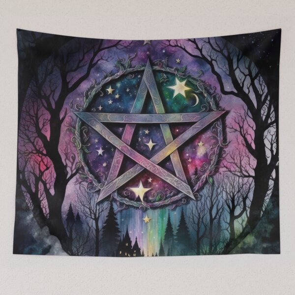 Item preview, Pagan Rainbow Goth Pentacle - Wiccan Colorful Pentagram designed and sold by MoonBohemian.