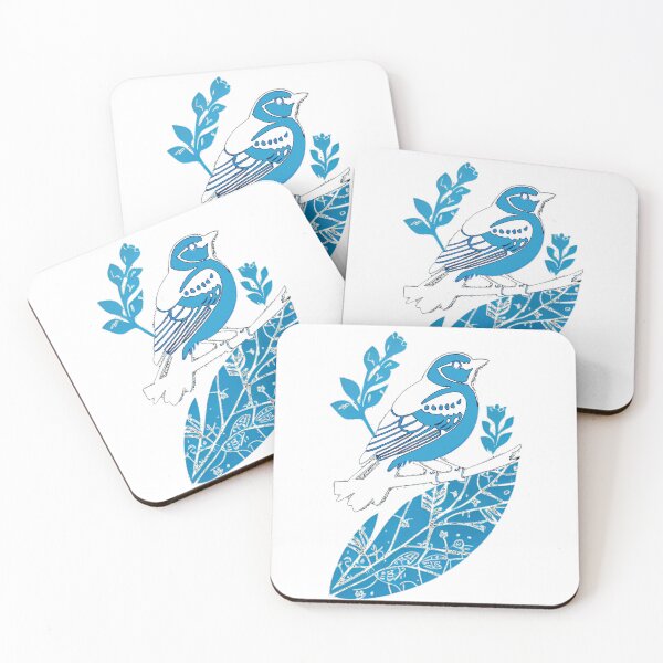 Item preview, Bluebird dropshadow with mosaic leaf designed and sold by Kashear.