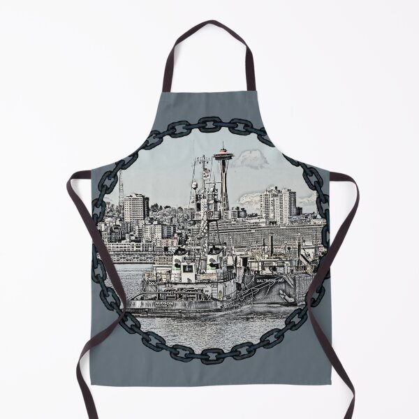 Item preview, Vane Brothers Tug Huson Seattle Skyline Space Needle Sketch color add. designed and sold by Jason Mosley.