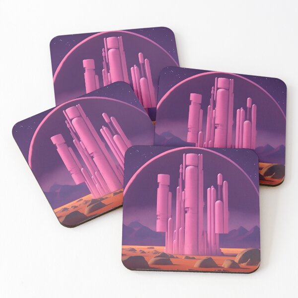 Item preview, Fuchsia Future City under Dome on Mars designed and sold by RADRussell.