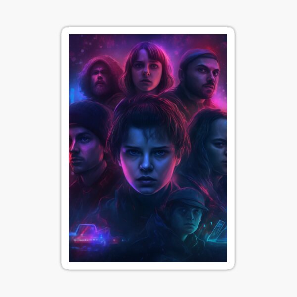 Item preview, Generative AI Stranger Things Netflix Futuristic Poster- AI Generated Art designed and sold by JuxtaJoy Studios.