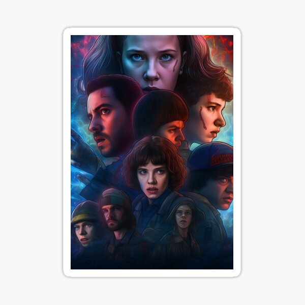 Item preview, Stranger Things Netflix Futuristic Poster- Generative AI Art designed and sold by JuxtaJoy Studios.