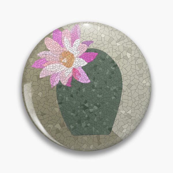 Item preview, flowering cactus mosaic badge designed and sold by AttemptedDesign.